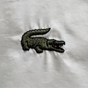 Genuine 80s Lacoste Green Crocodile Ivory lightweight Windbreaker w/ hidden hood
